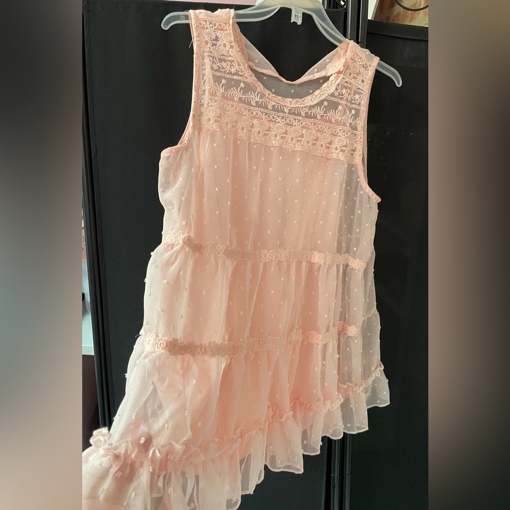 BEAUTEES 3pc Girls Victorian style Top, slip & leggings blush color Size XL NWT - Picture 7 of 9